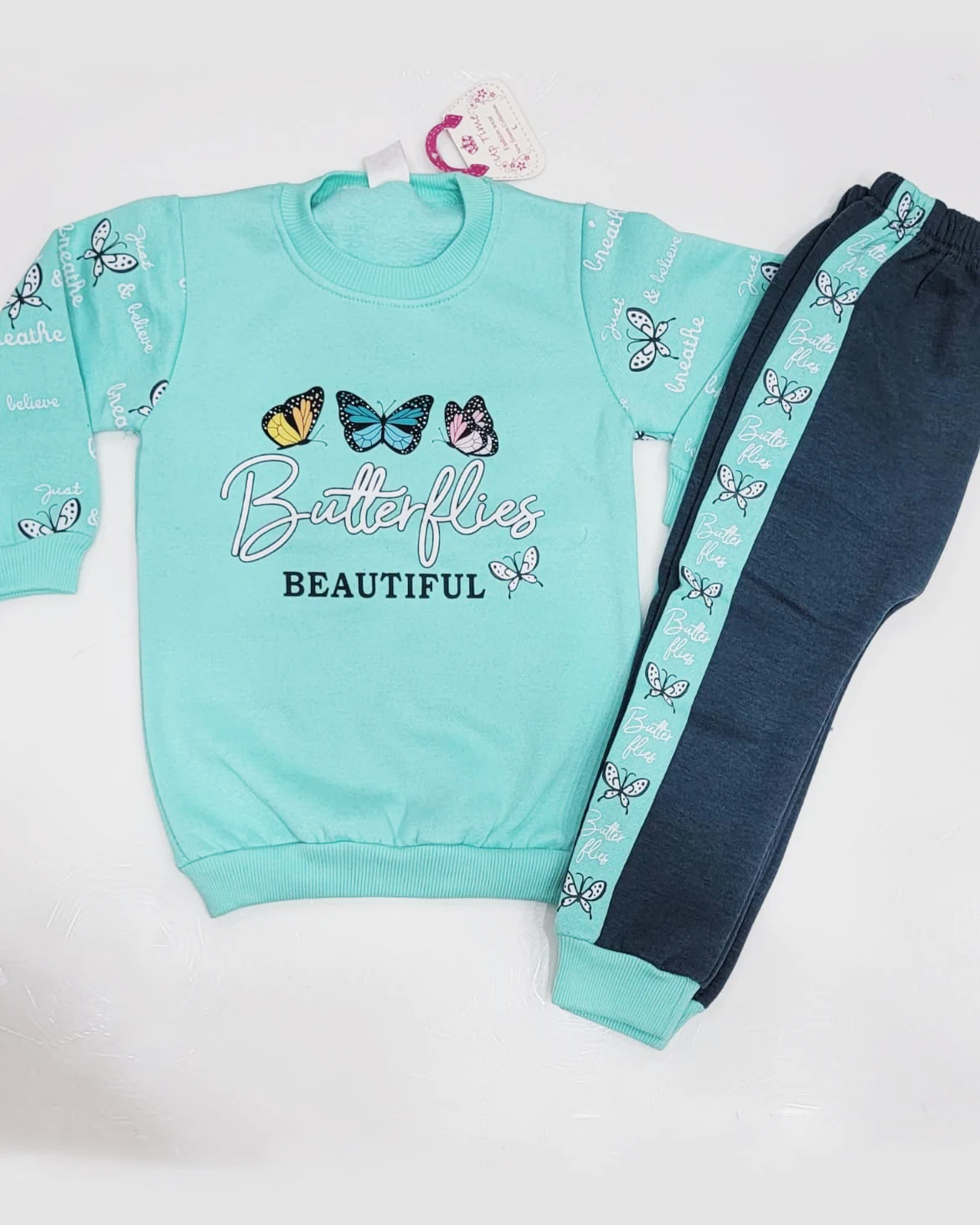 Fleece Shirt And Trouser Set For Girls