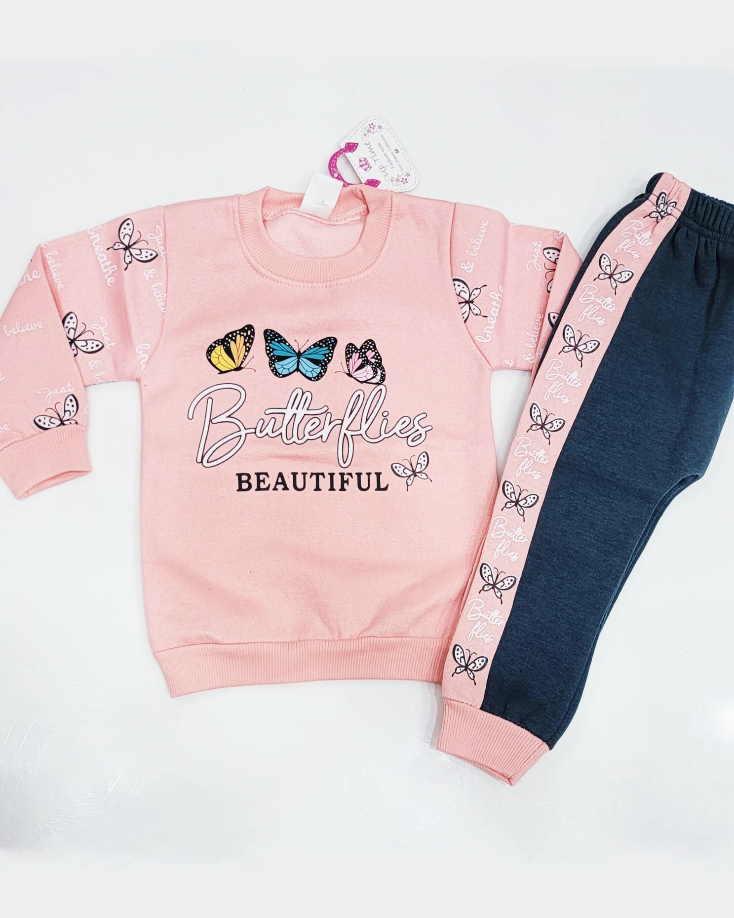 Fleece Shirt And Trouser Set For Girls